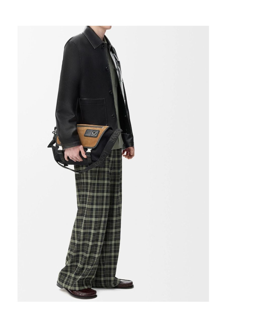 Loewe Black Lambskin Nappa And Nylon Twill Jacket for men