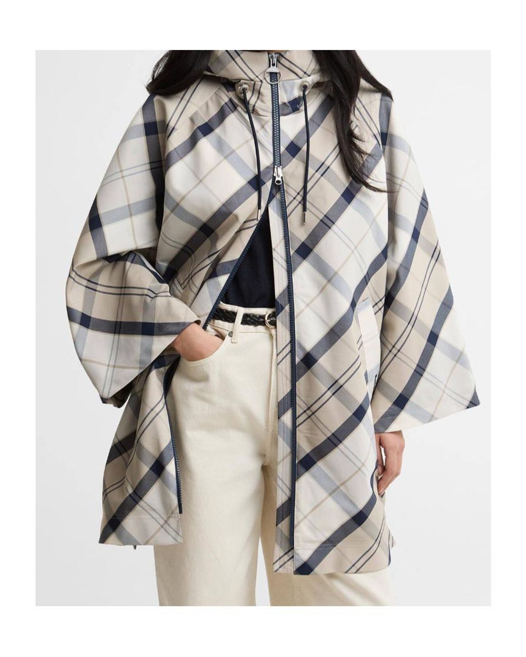 Barbour Metallic Kinsale Tartan Showerproof Cape