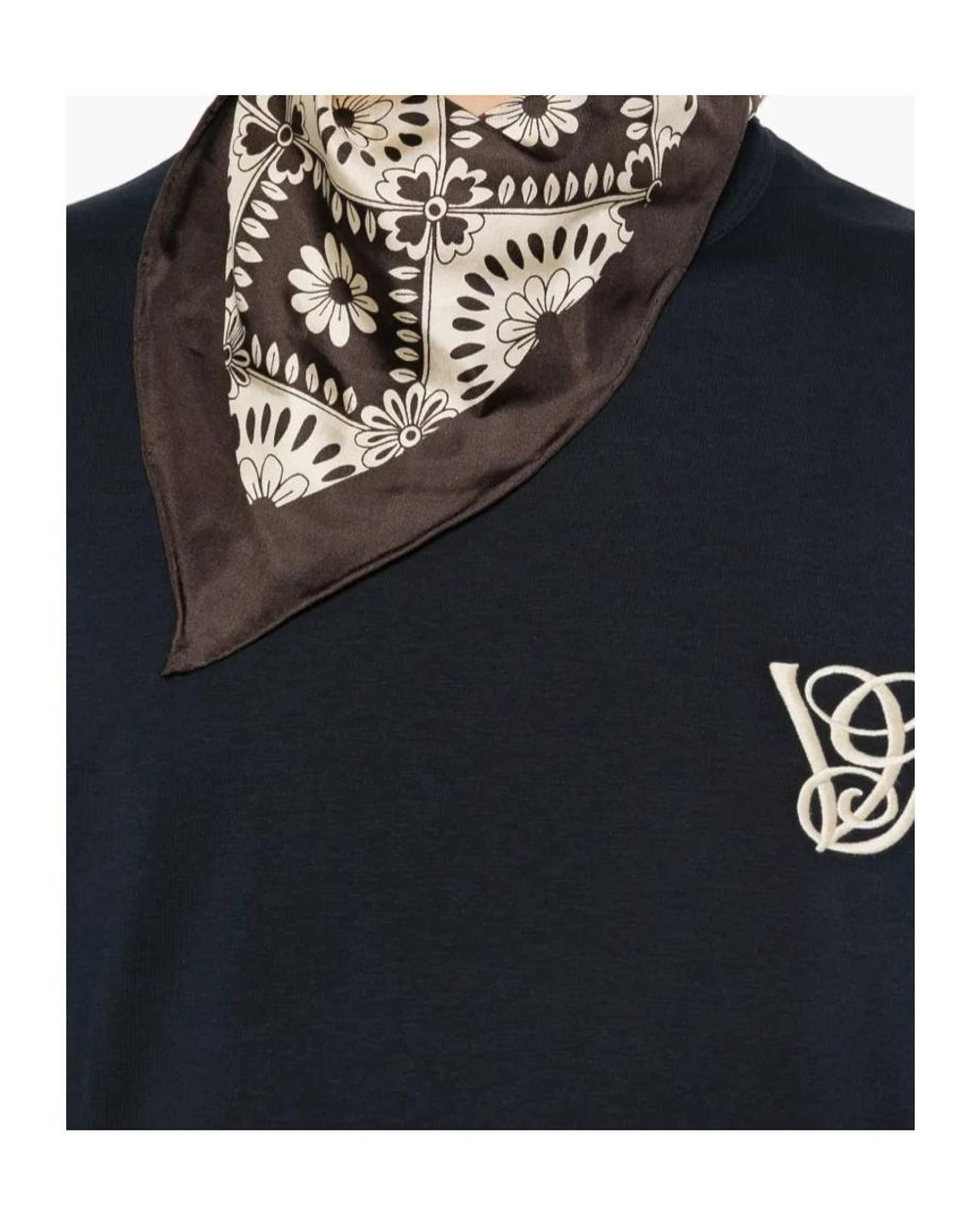 Valentino Blue Long-Sleeved Graphic T-Shirt for men