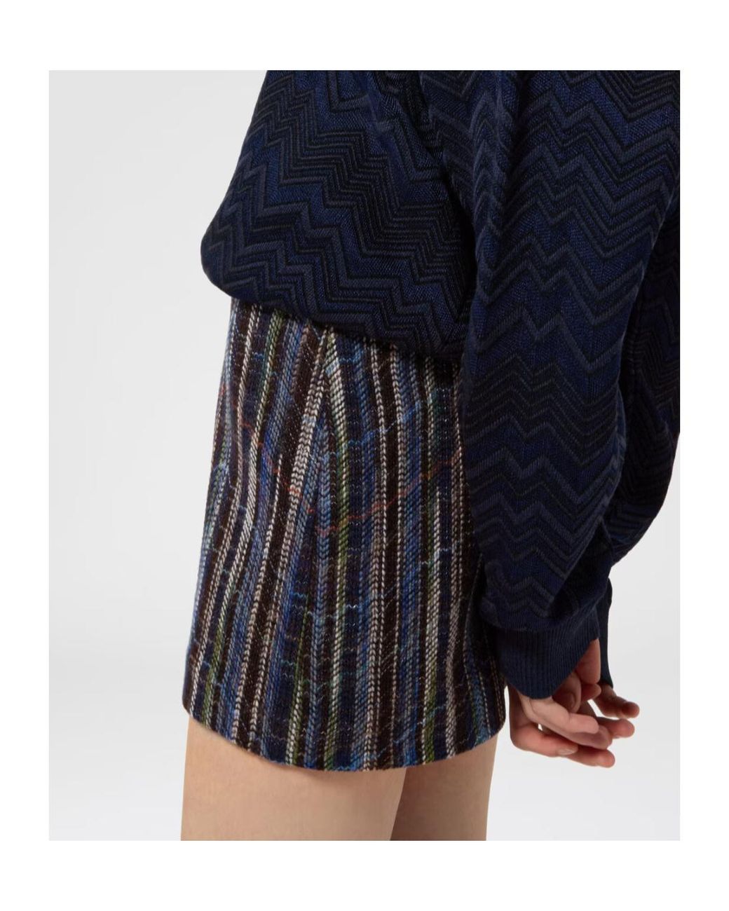 Missoni Blue Striped Mini Skirt