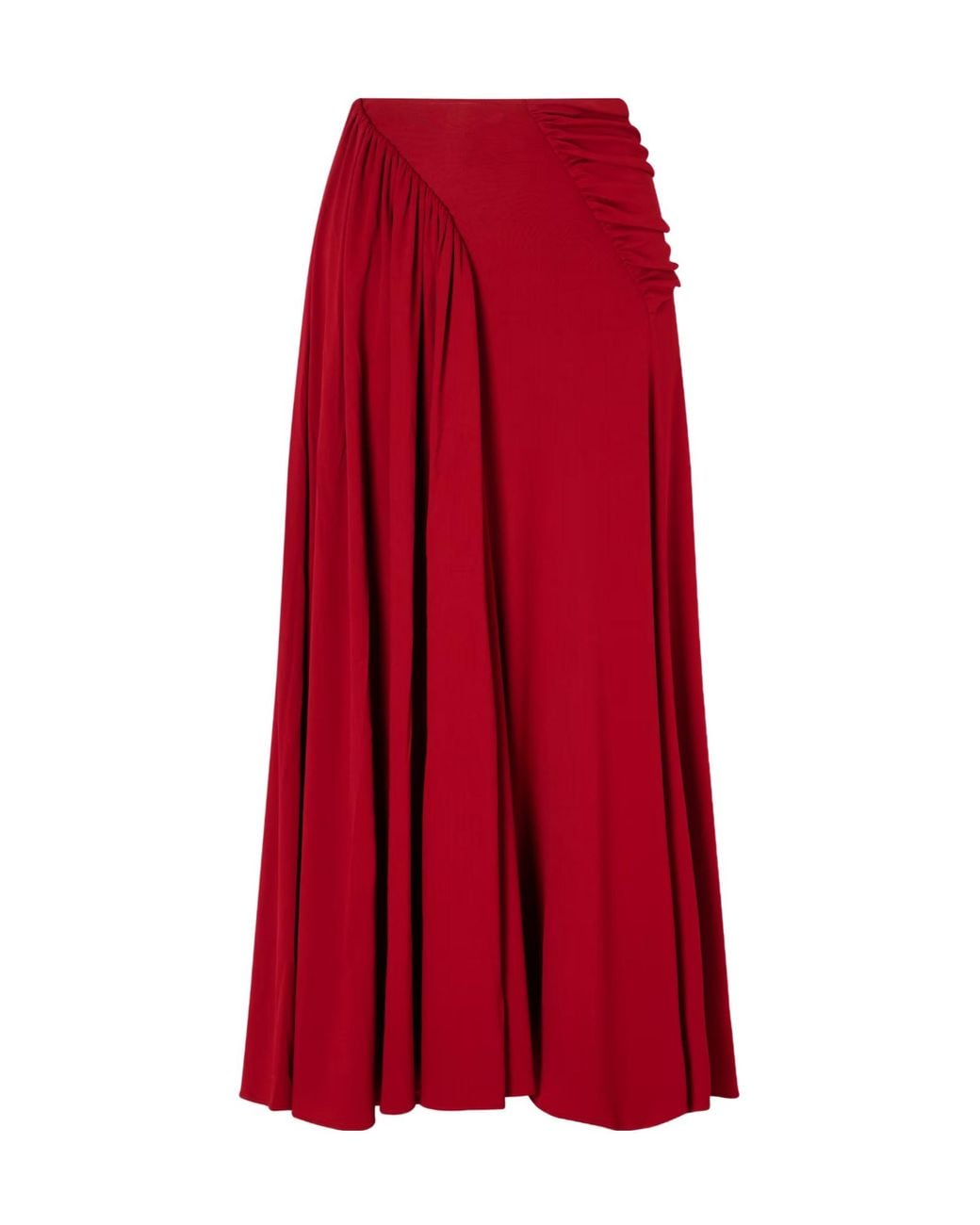 Rabanne Red Rabanne Draped Jersey Midi Skirt