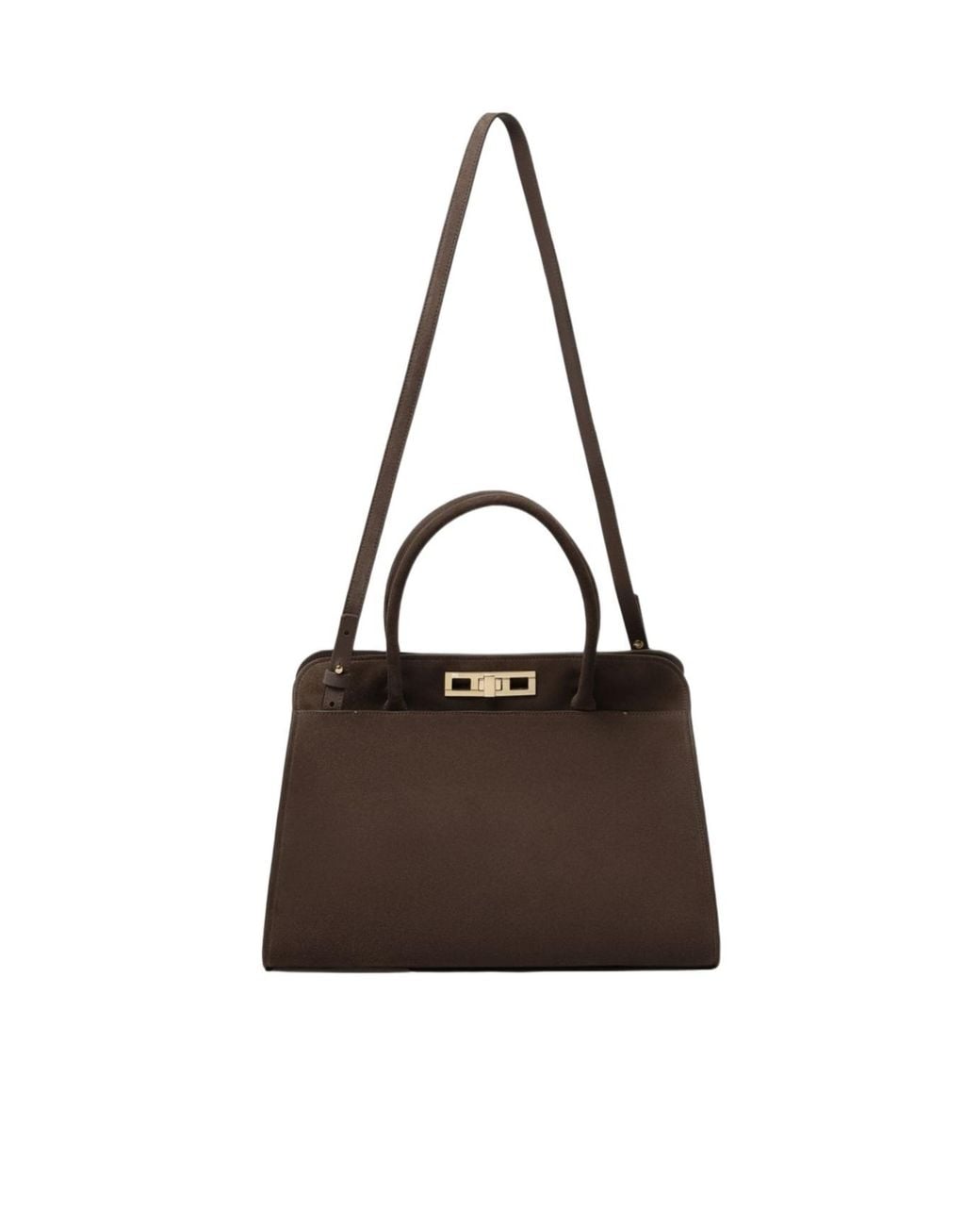 Fabiana Filippi Brown Double-Handle Shoulder Bag