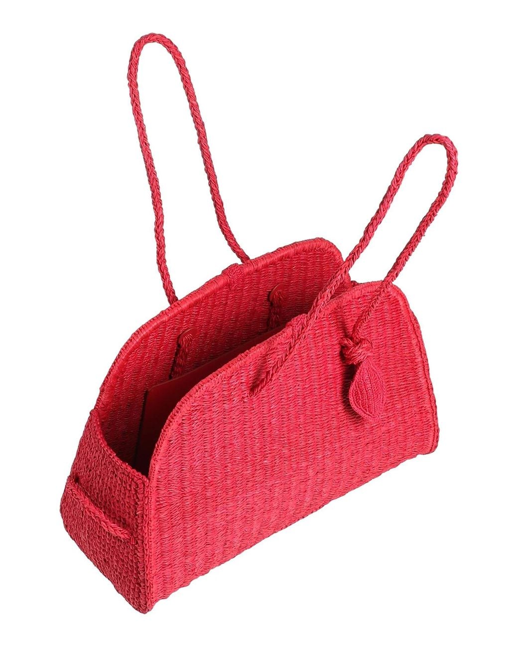 Jacquemus Red Large Solid-Color Straw Shoulder Bag