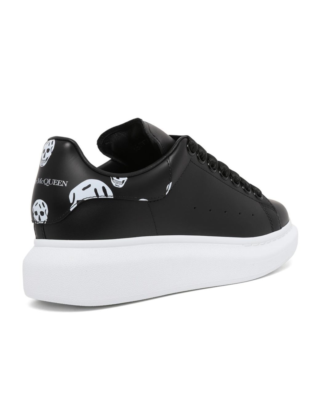 McQueen Black Skull Logo Low-Top Sneakers