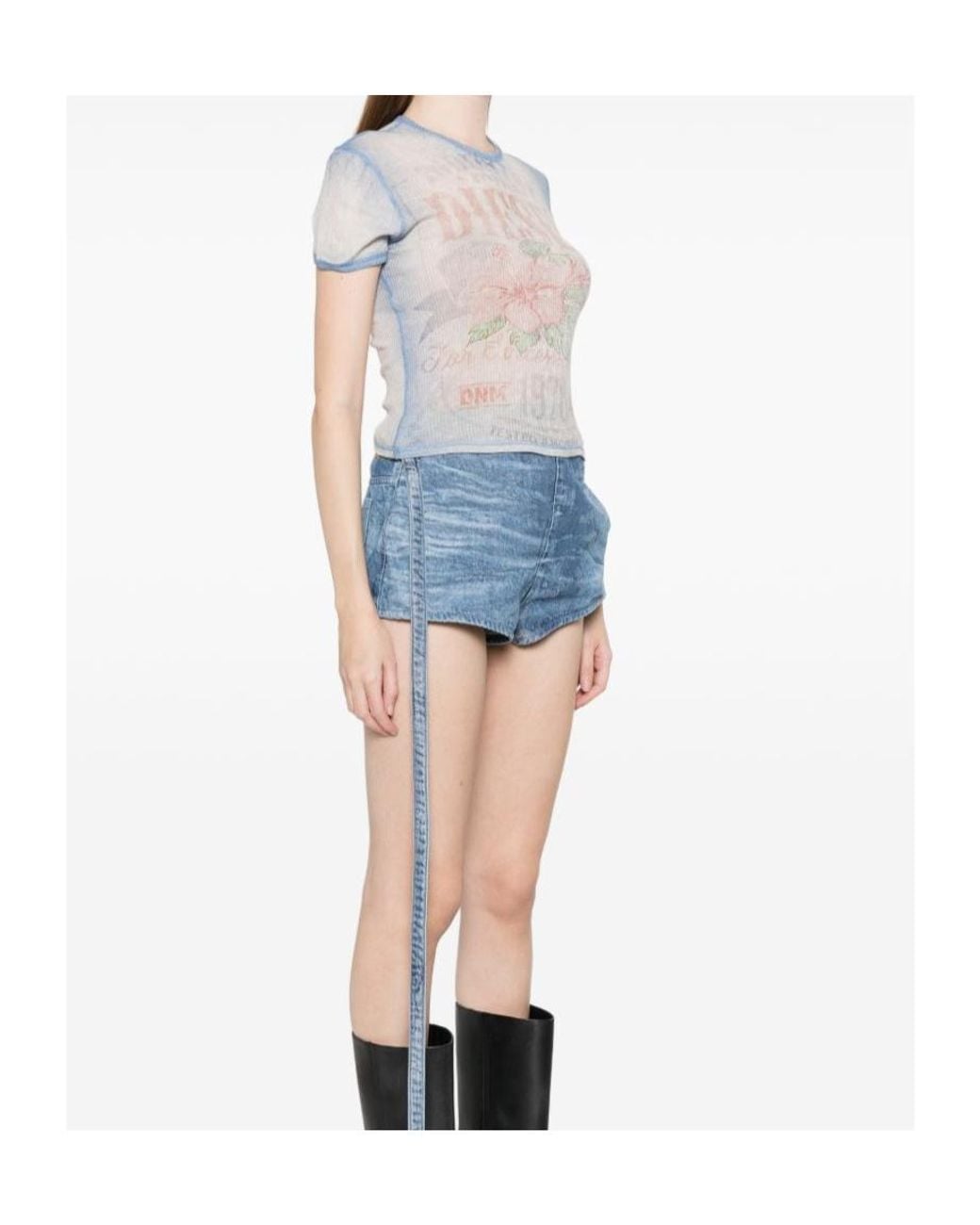 DIESEL Gray T-Iana T-Shirt Light