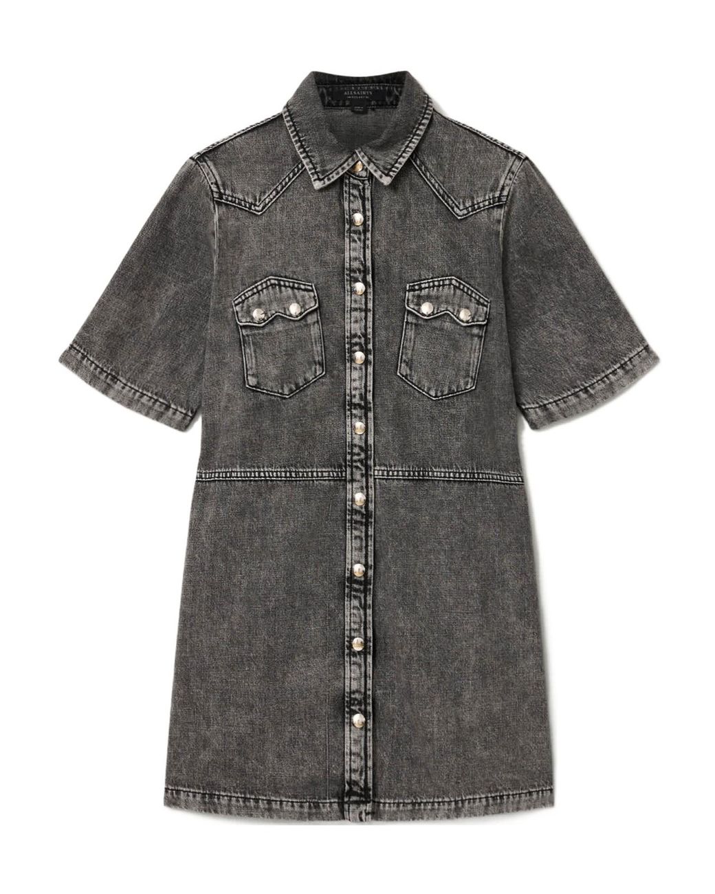 AllSaints Black Rock Denim Dress