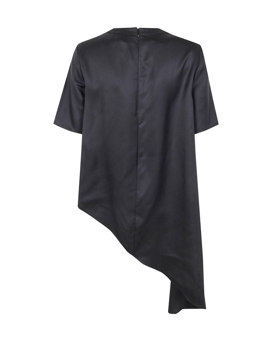 Loulou de Saison Blue Madea Draped Asymmetric Top
