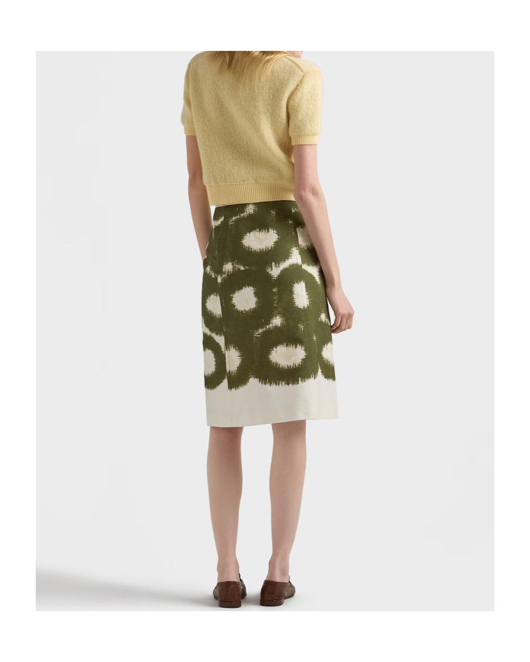 Prada Green Printed Canvas Skirt