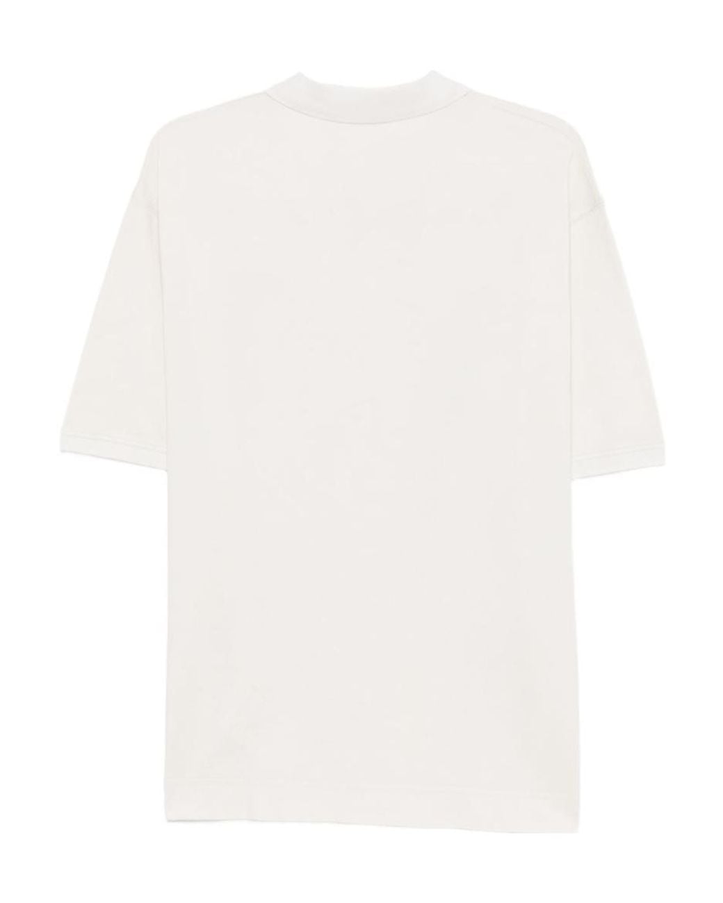 Acne White Short-Sleeved Polo Shirt for men