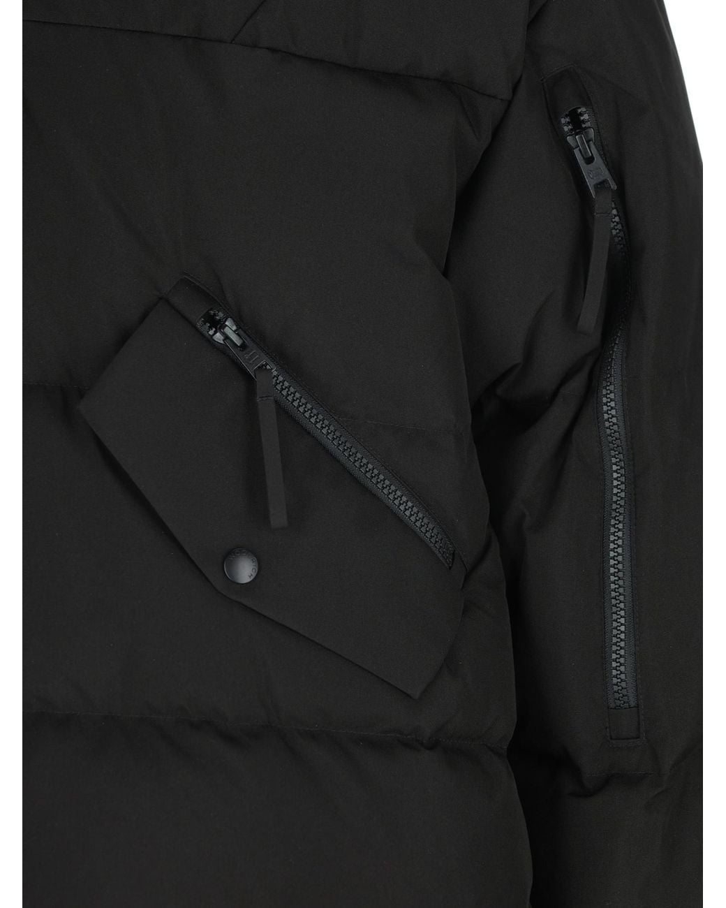 Woolrich Black Zippered Stand-Up Collar Down Jacket