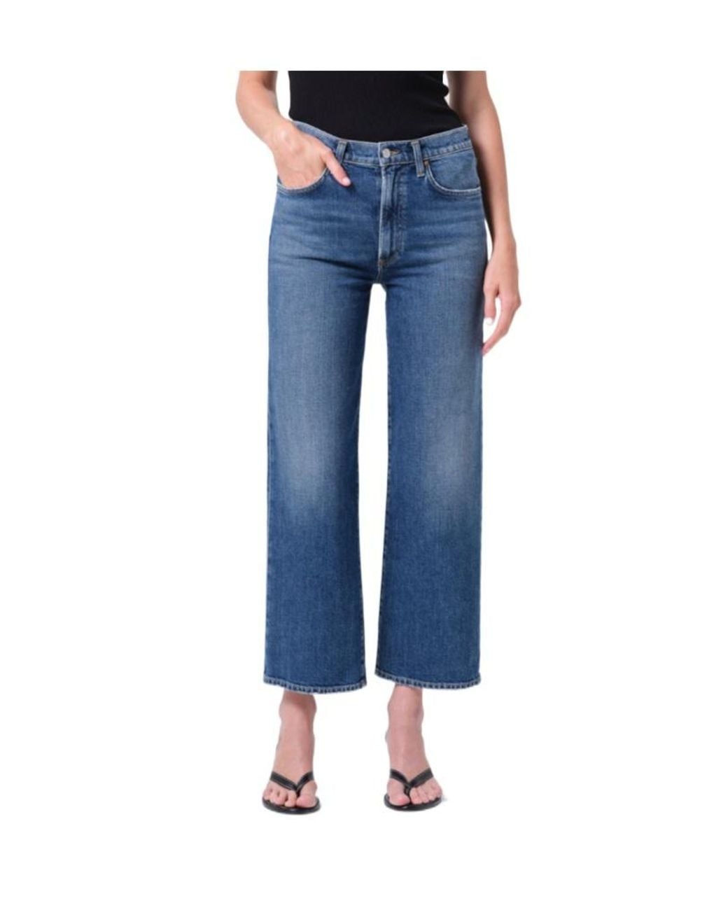 Agolde Blue Harper Cropped Jeans