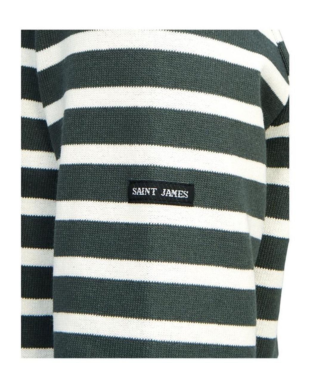 saint-james-striped-logo-t-shirt-in-green-lyst