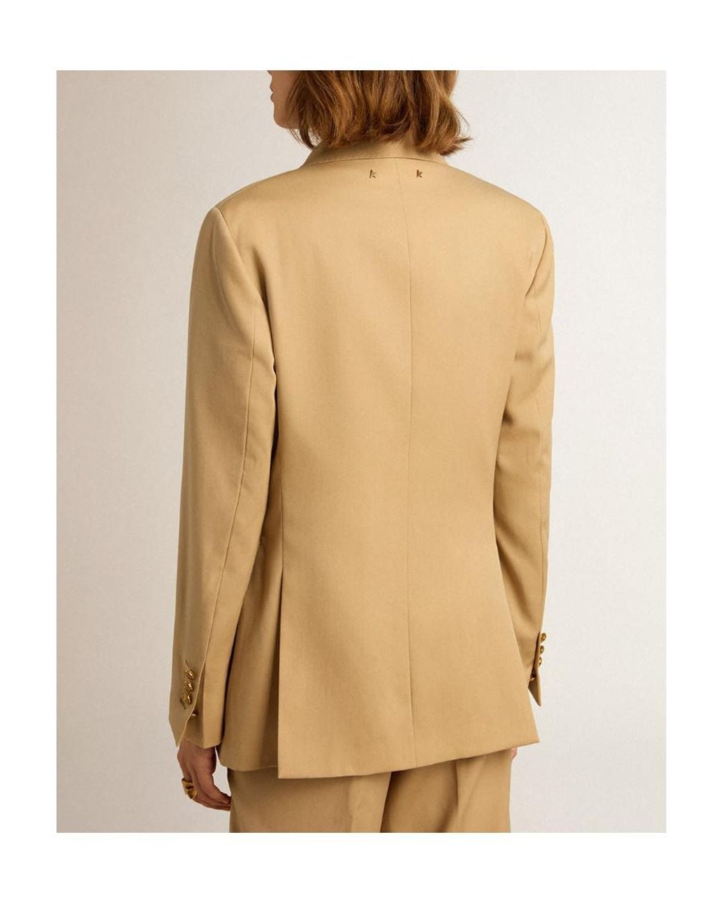 Golden Goose Deluxe Brand Natural Double-Breasted Tailored Blazer