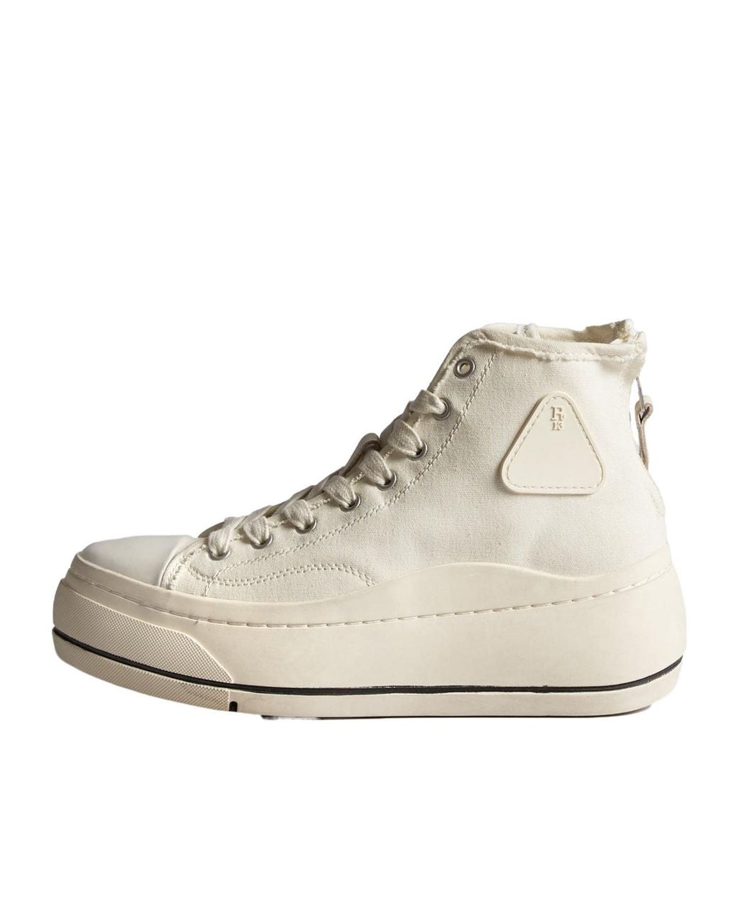 R13 Natural Round-Head High-Top Casual Shoes
