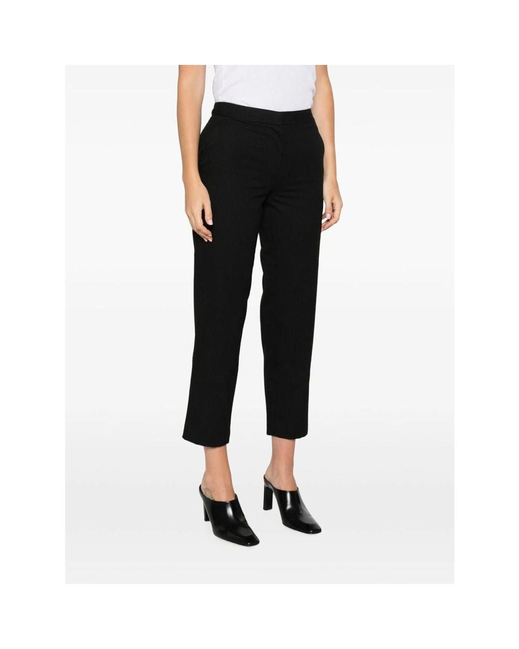 Frankie Shop Black Pinstriped Casual Trousers