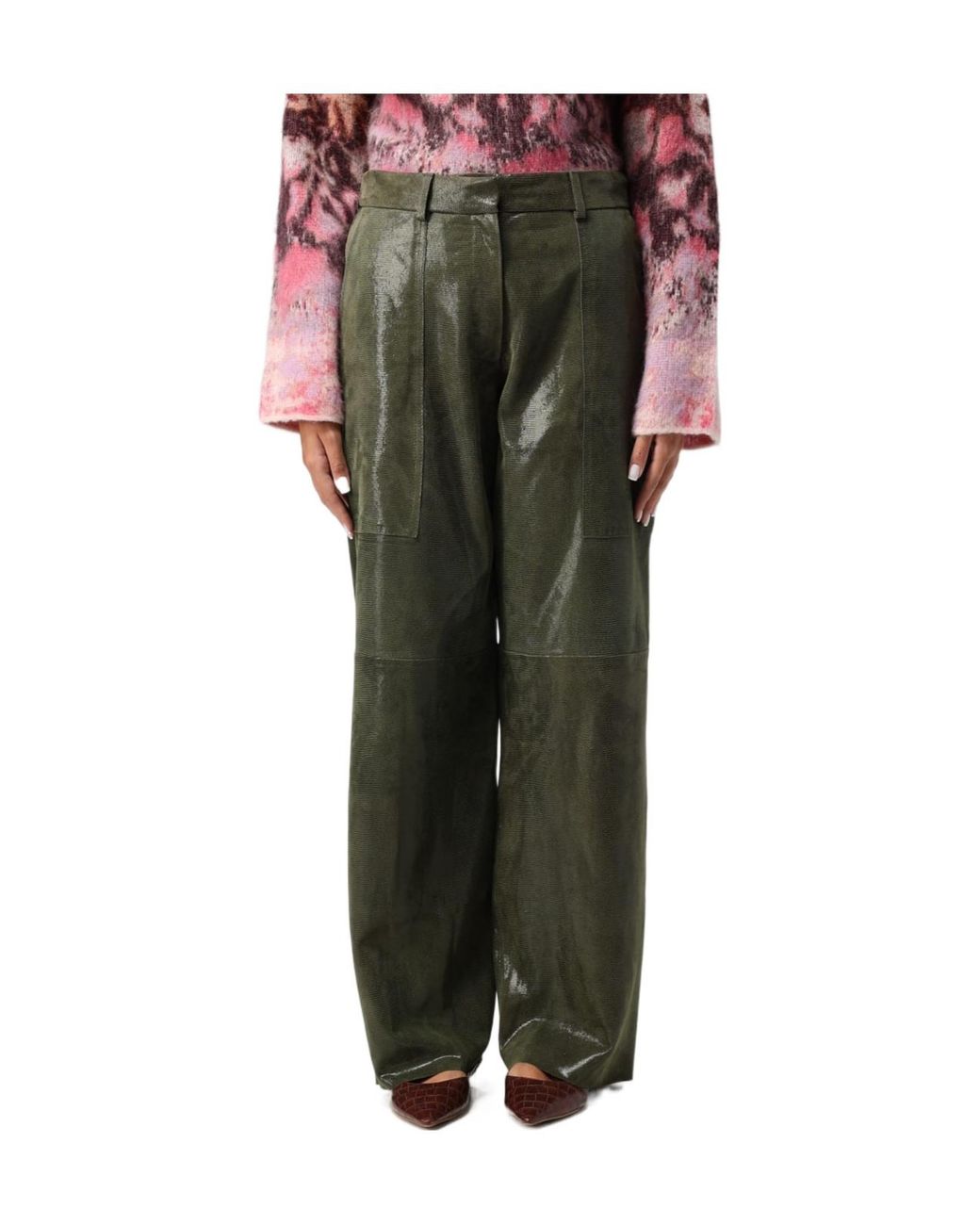 Forte_forte Green High-Waisted Trousers