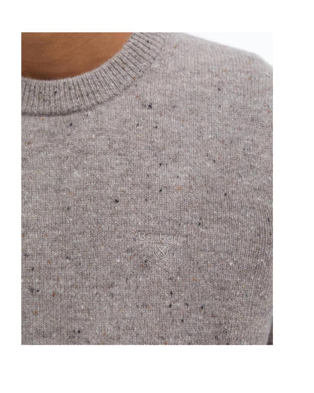 Barbour Gray Tainsbury Crew Neck Jumper for men