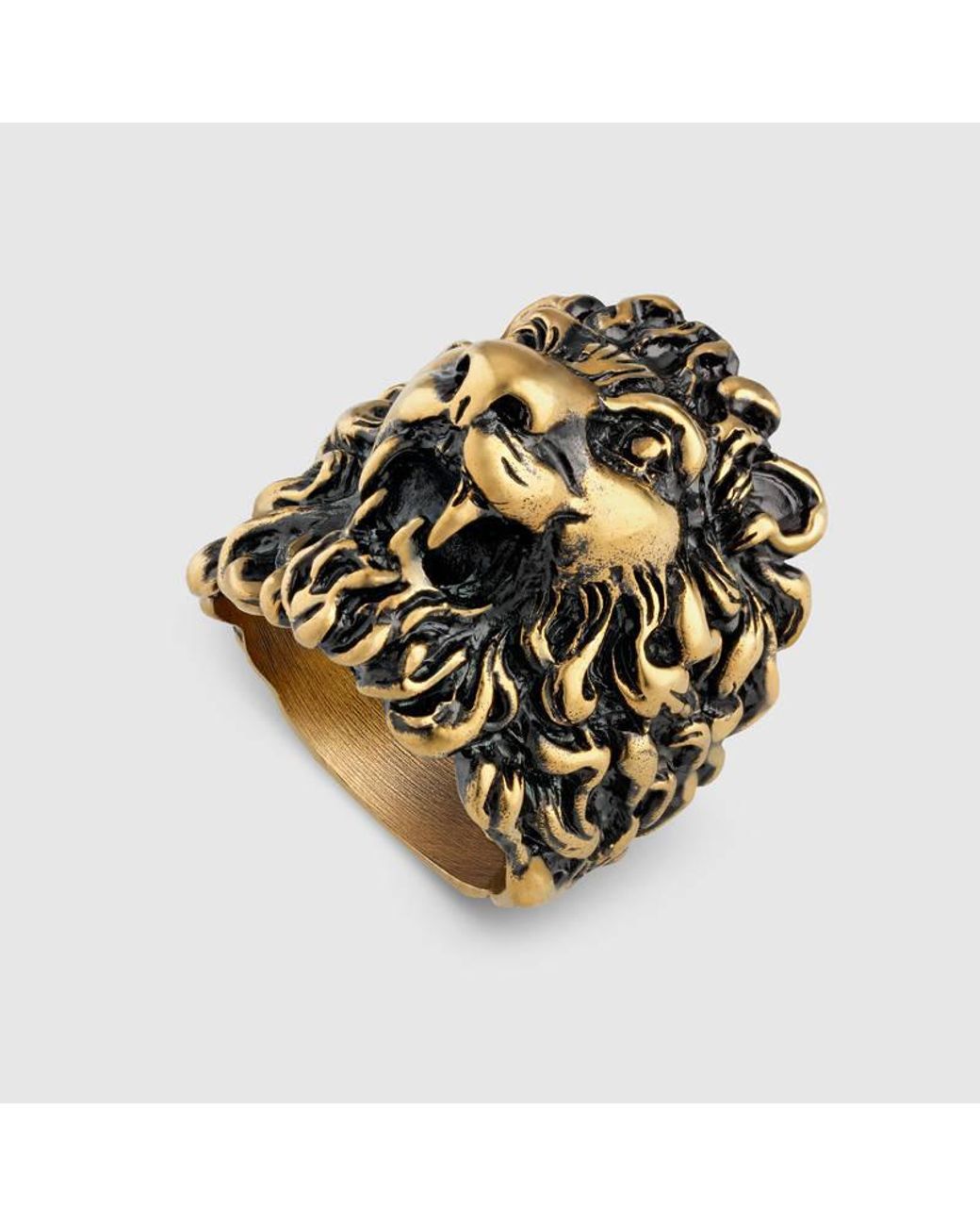 Gucci White Ring With Lion Head