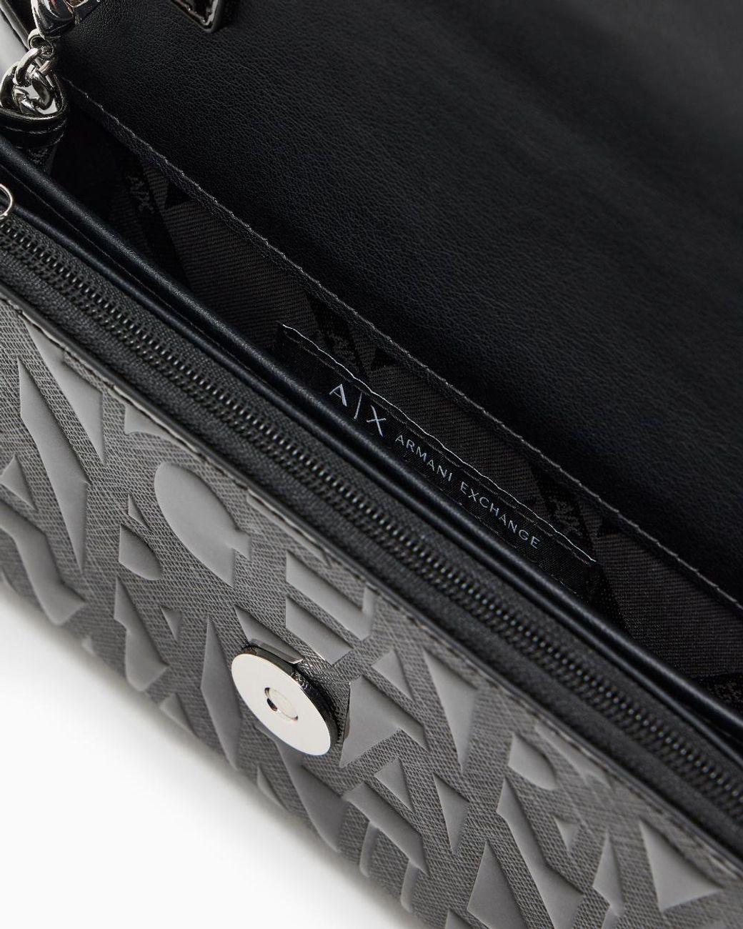 ARMANI EXCHANGE Gray Mini Embossed Clutch Bag
