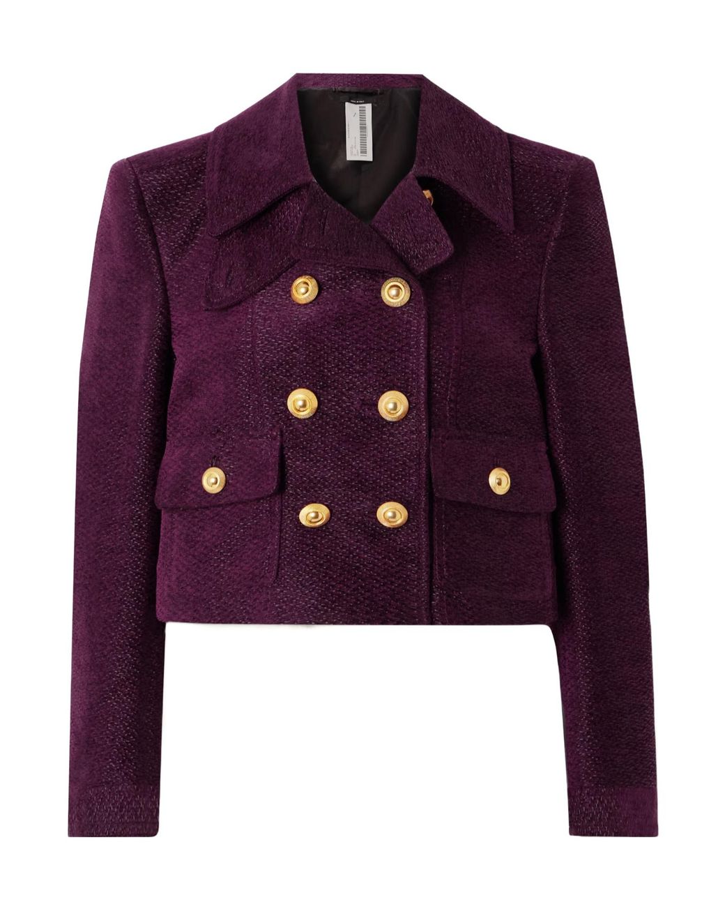 Tom Ford Purple Double-Breasted Tweed Coat