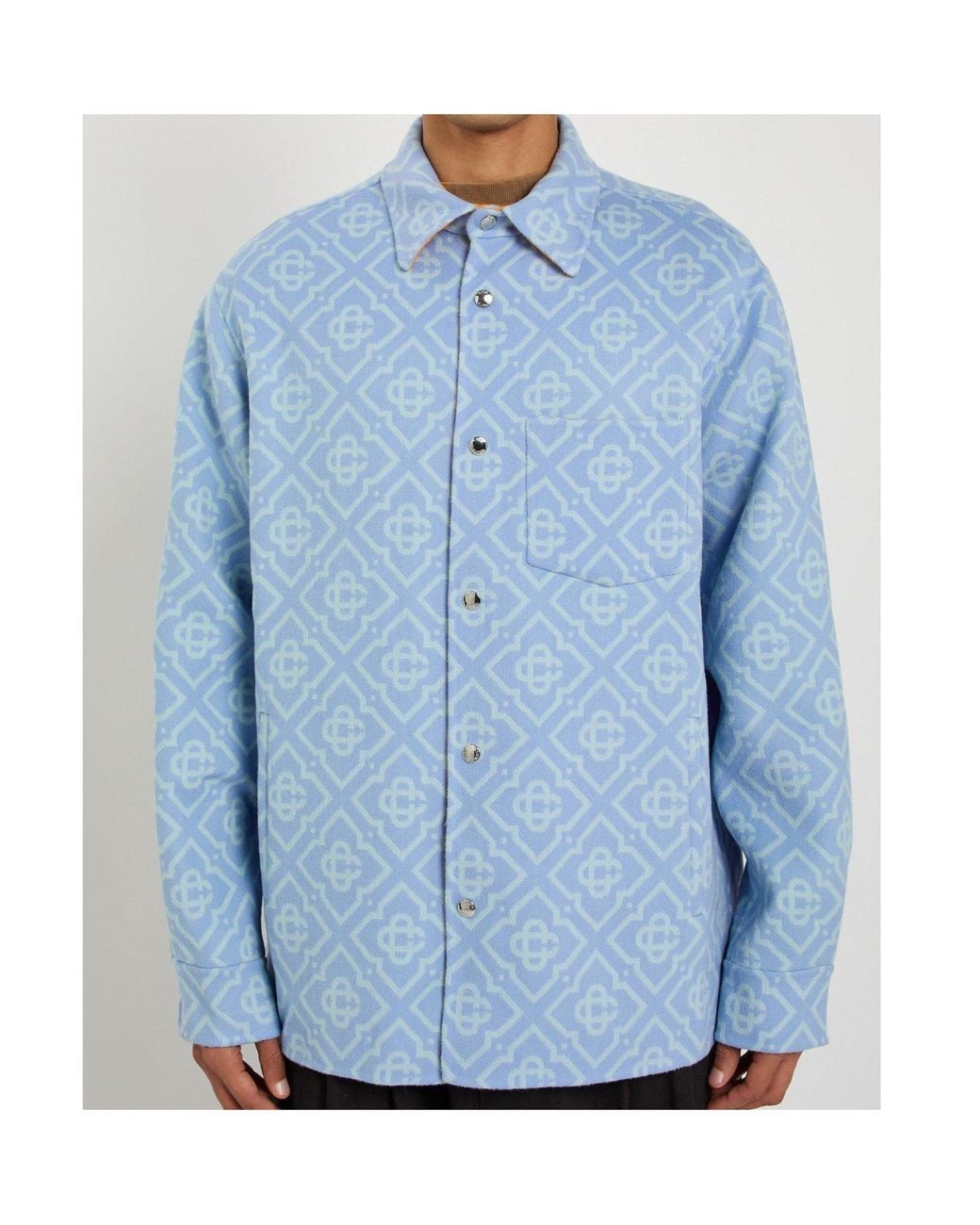 Casablanca Blue Cas Double Faced Over Shirt for men