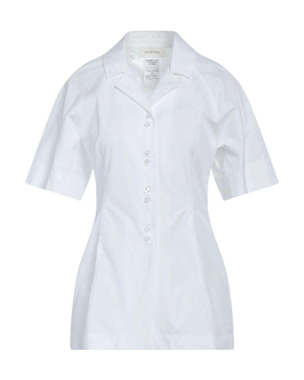 Sportmax White Solid Color Short-Sleeve Shirt