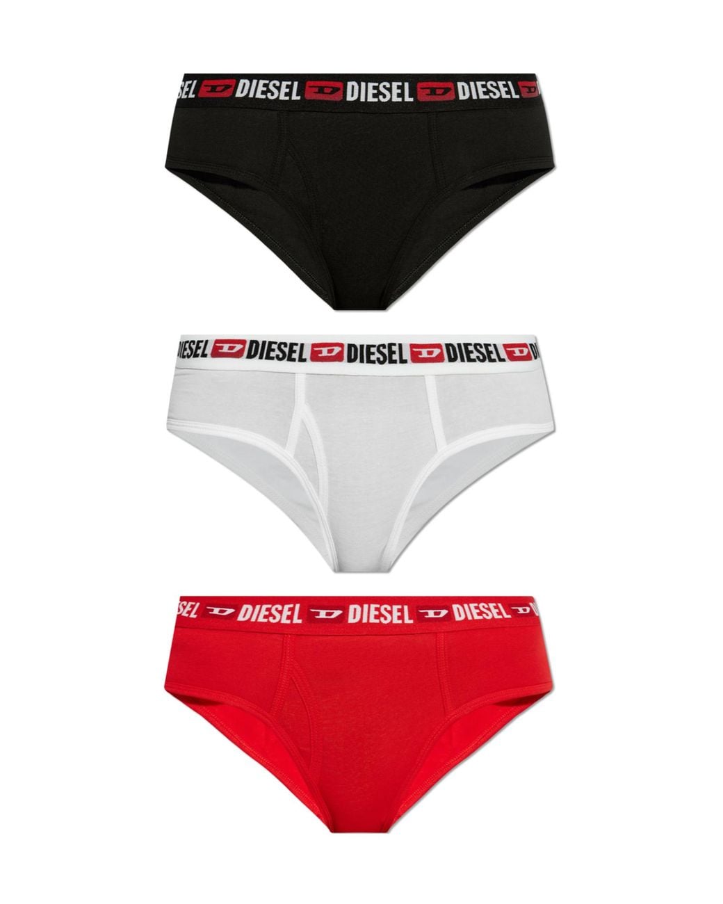 DIESEL Red Three Pairs Of Underwear