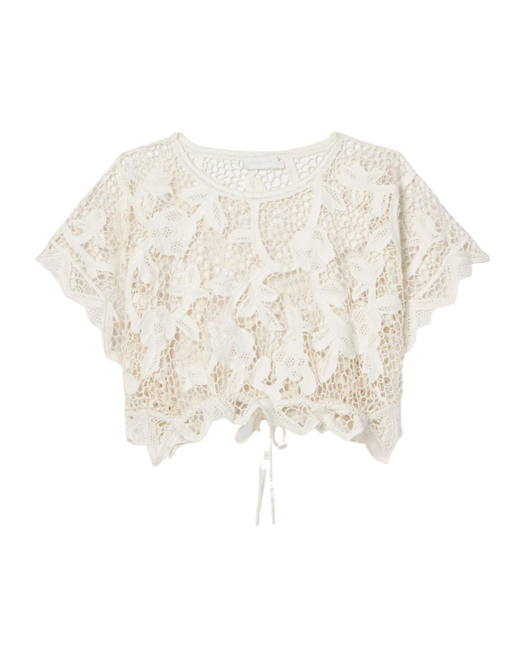 Zimmermann White Lace Crop Top