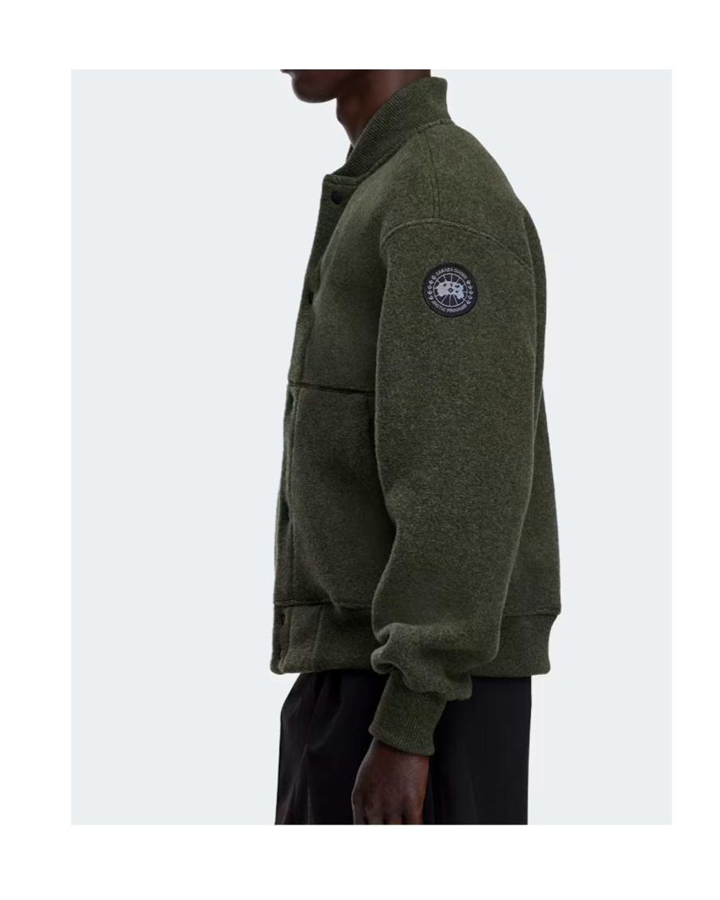 Canada Goose Green Hudson Fleece Bomber Label for men