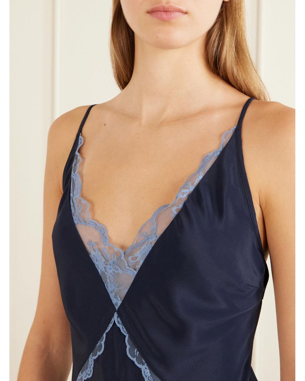 Sir Blue Elsie Lace-Trim Slip Maxi Dress