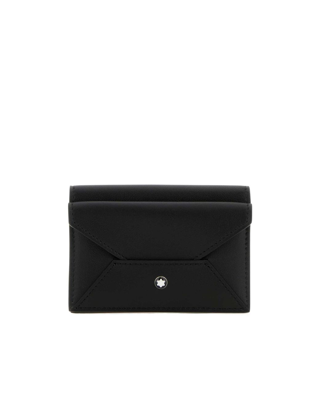Montblanc Black Logo Plaque Foldover Top Wallet for men