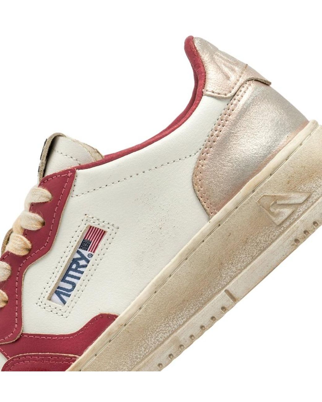 Autry Pink Medalist Super Vintage Low-Top Sneakers