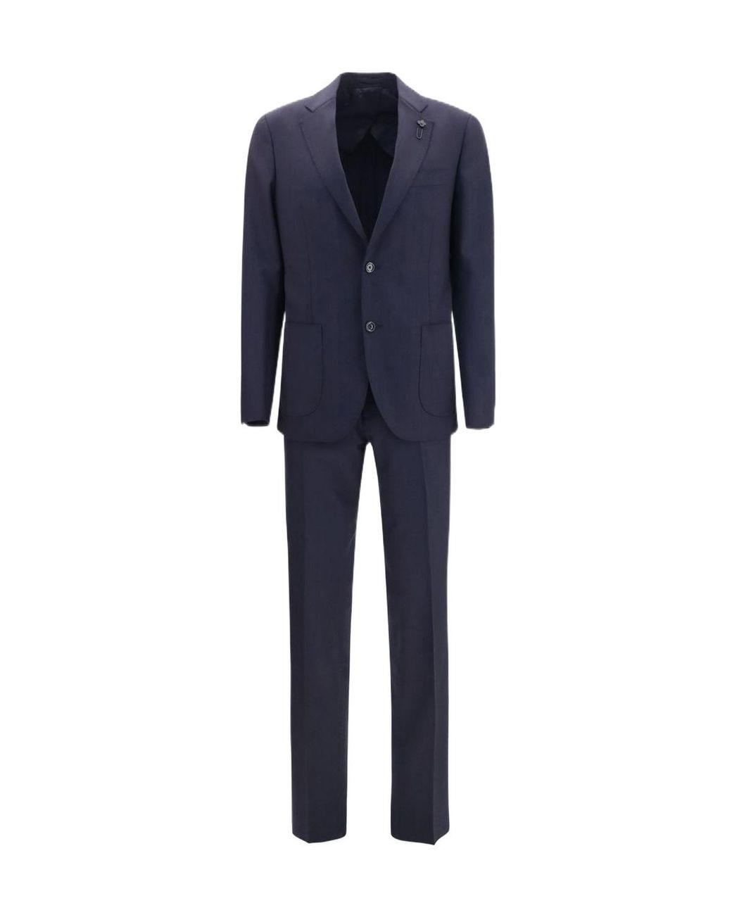 Lardini Blue Cropped Blazer Straight-Leg Suit for men