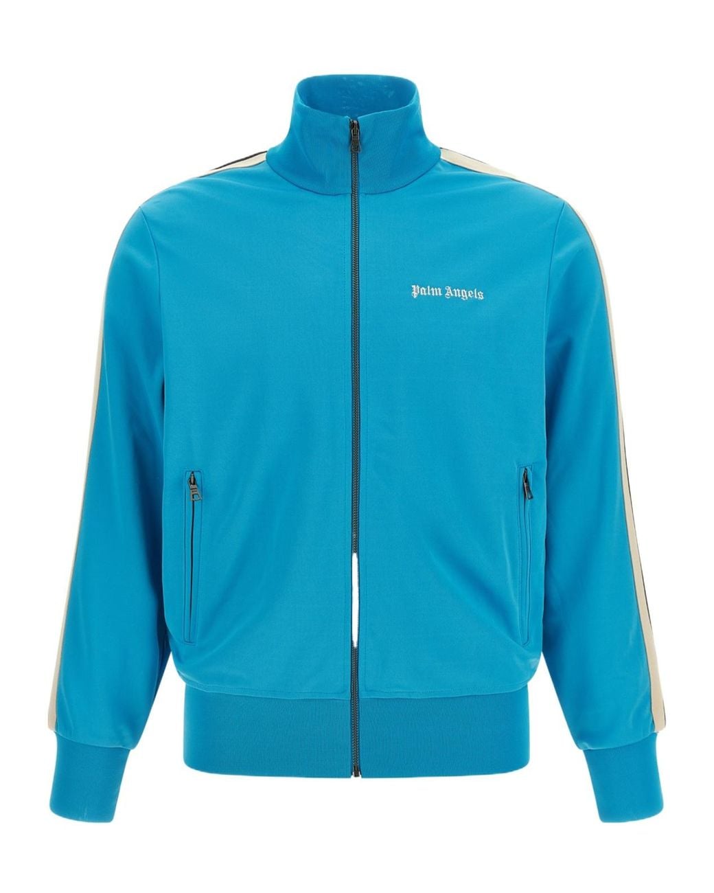 Palm Angels Blue Track Zip-Up Jacket for men
