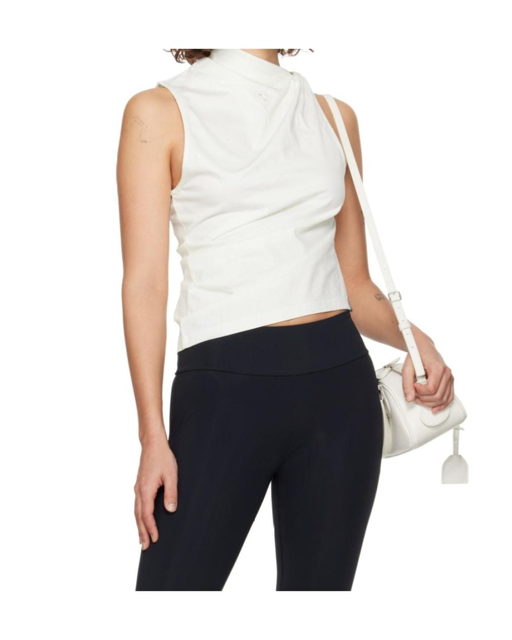 Courreges White Draped Jersey Top