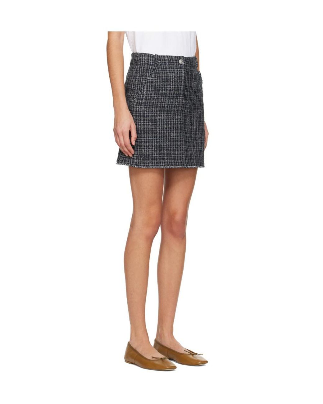 A.P.C. Black Rebekah Tweed Miniskirt