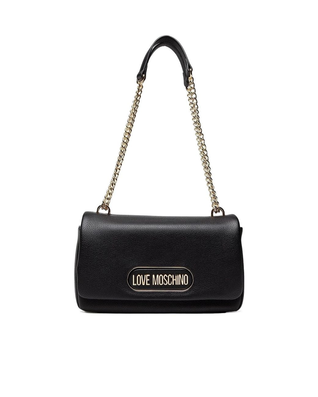 Moschino Black Logo-Embellished Shoulder Bag