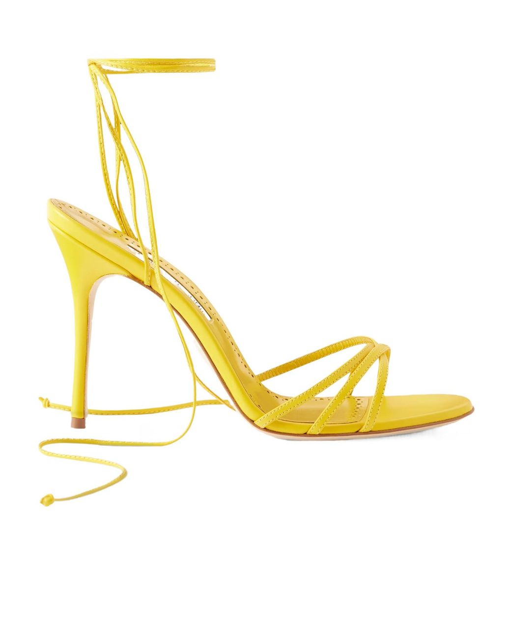 Manolo Blahnik Yellow Leather Sandals