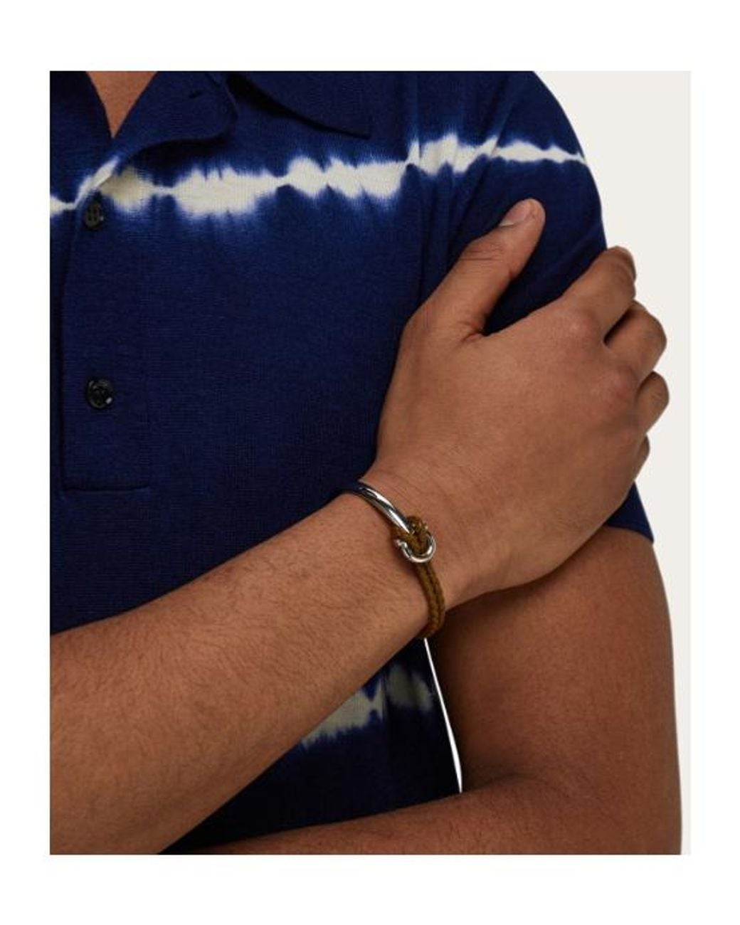 Ferragamo White Ferragamo Logo-Engraved Bracelet for men