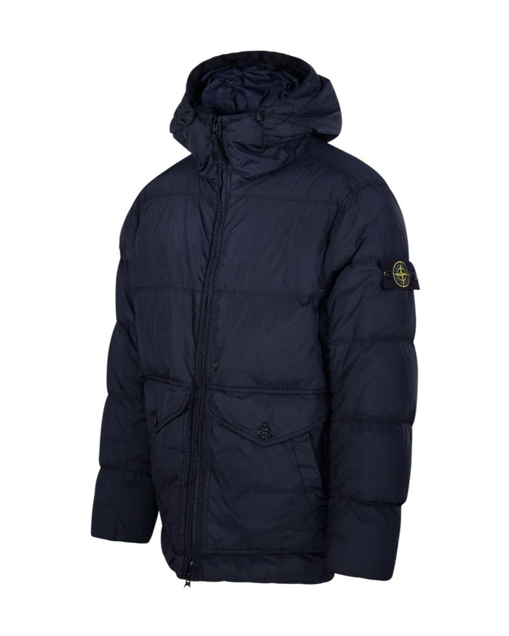 Stone Island Blue Hooded Puffer Jacket for men