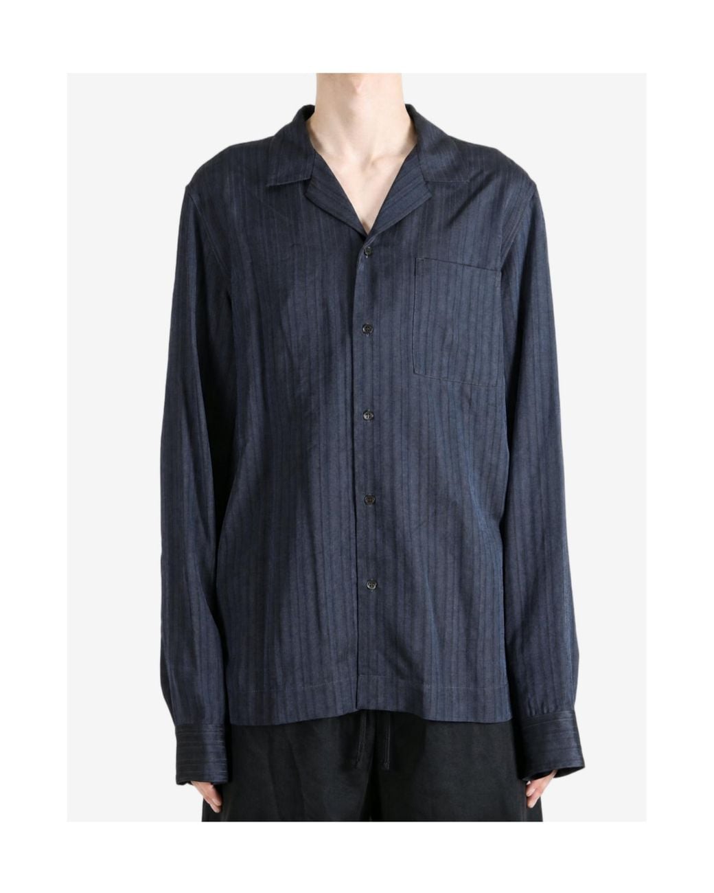 Dries Van Noten Blue Striped Fluid Jacket for men