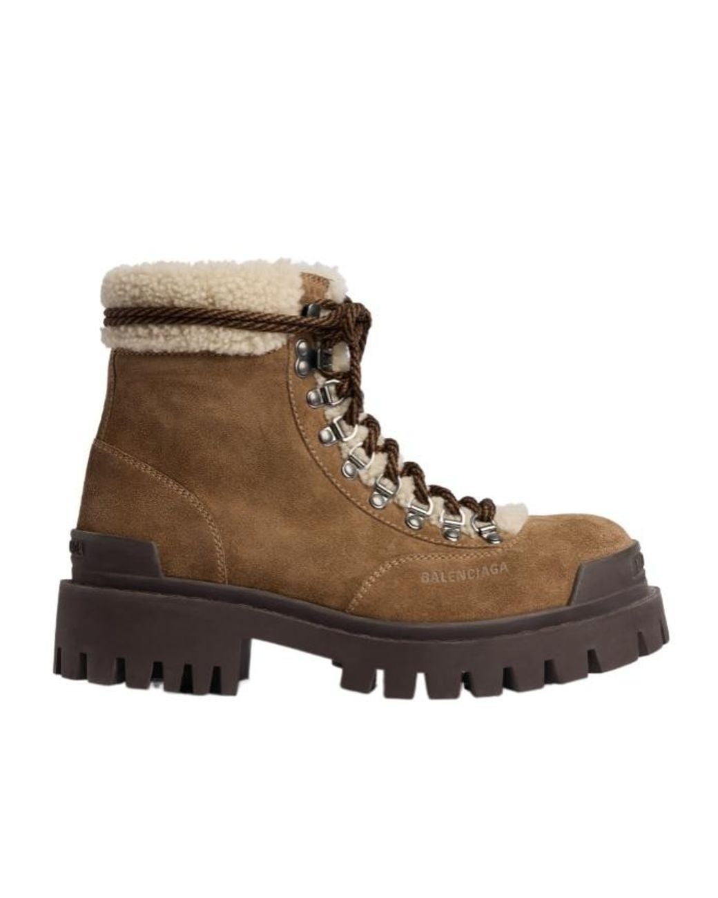 Balenciaga Brown Combat Strike Winter Boot