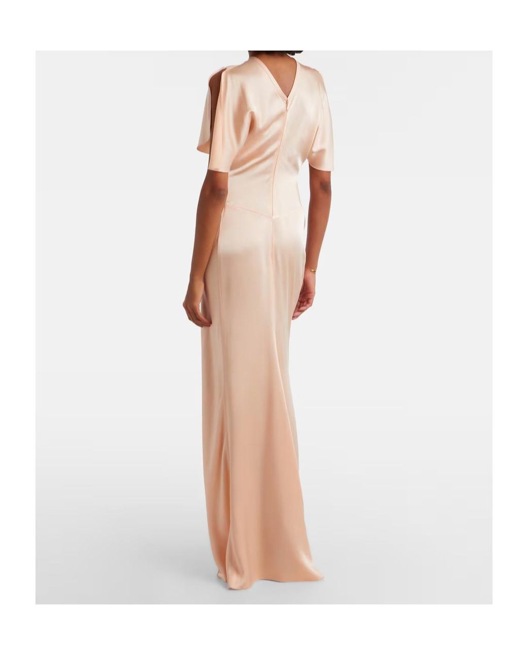 Victoria Beckham Pink Isabella Gathered Satin Gown