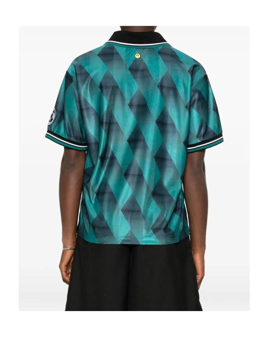 Barrow Green Geometric Pattern Polo Shirt for men