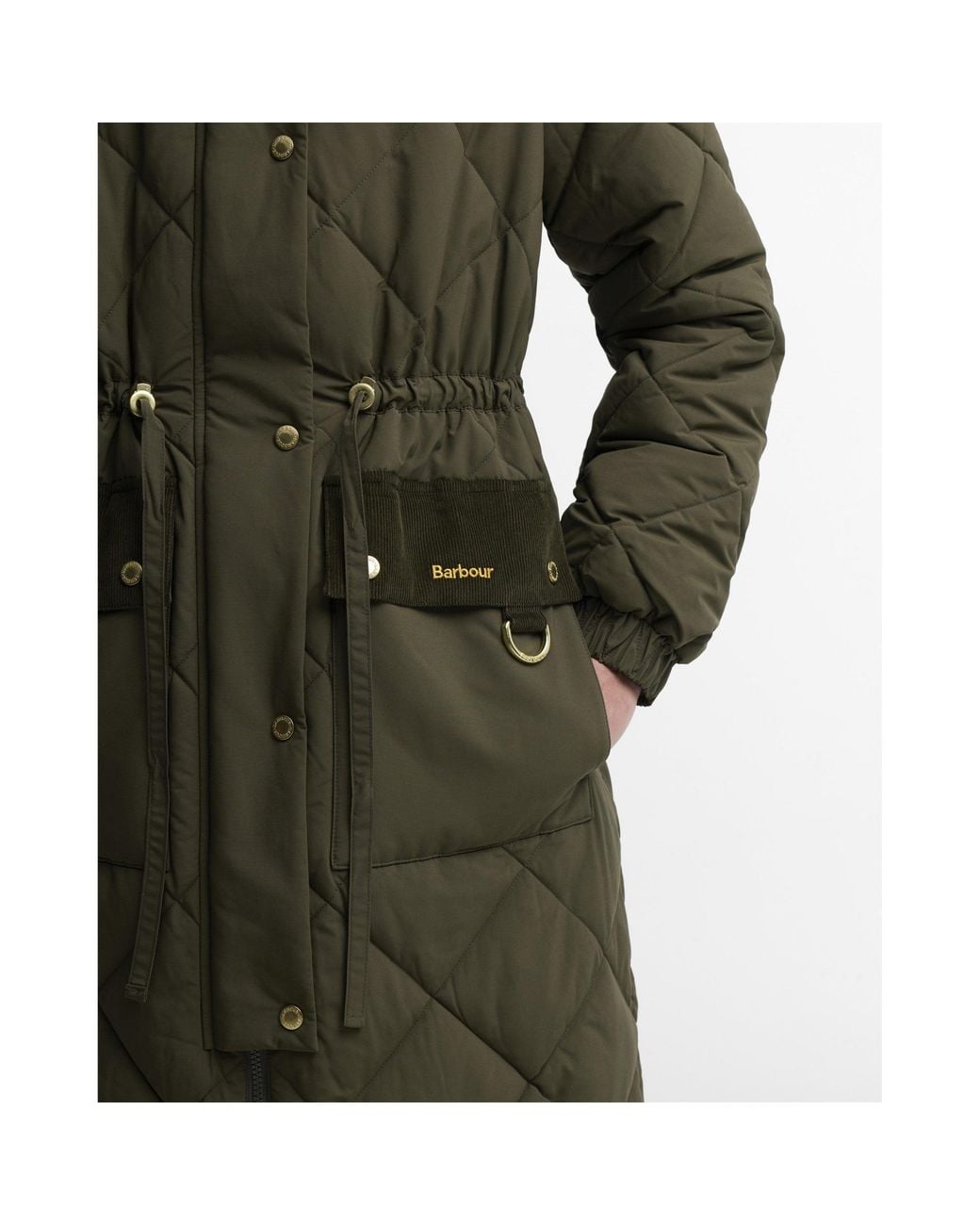 Barbour Multicolor Long Hooded Diamond-Quilted Parka