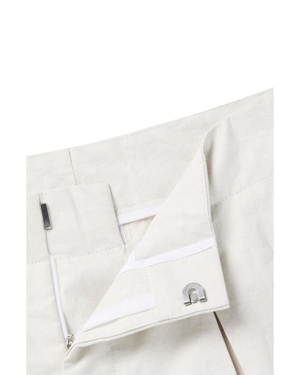 Boss White Belt-Loop Casual Pants for men