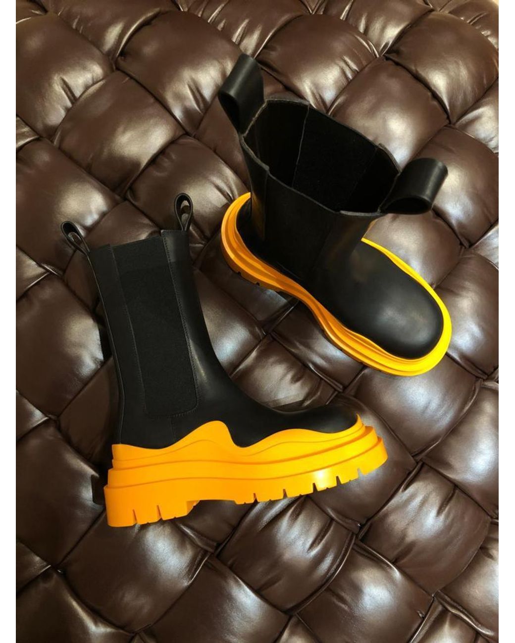 Bottega Veneta Multicolor Ridged-Sole Round-Toe Boots