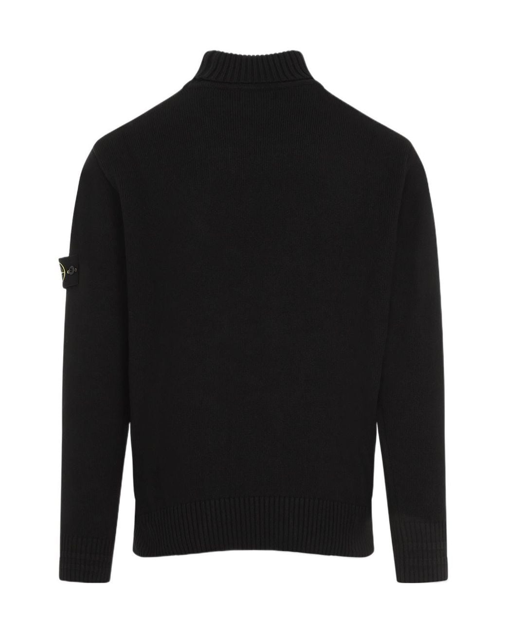 Stone Island Black Logo Patch Roll Neck Jumper for men