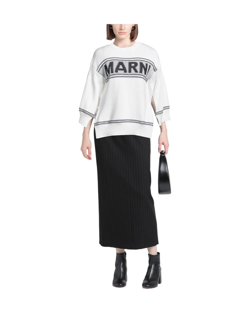 Marni Gray Crew-Neck Knit Top