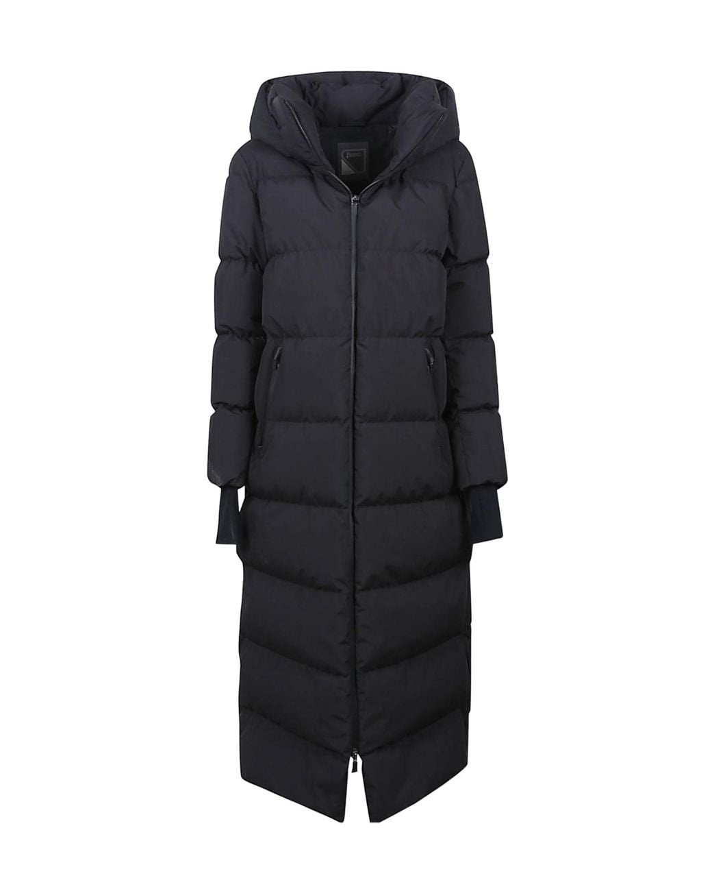 Herno Black Long Hooded Padded Jacket
